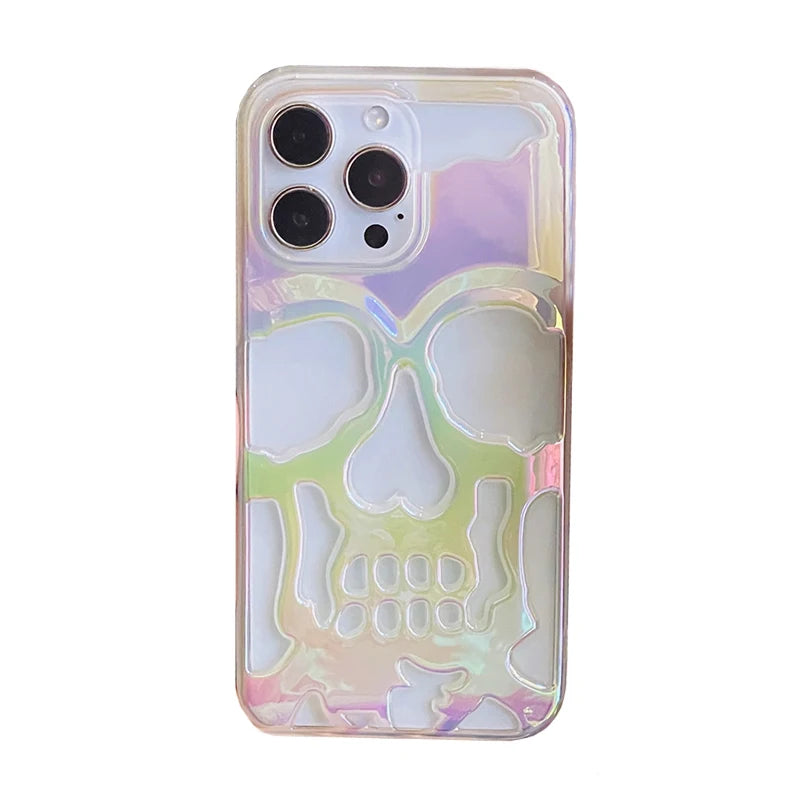 Luxury Matte Hollow Out Skull Hard Case