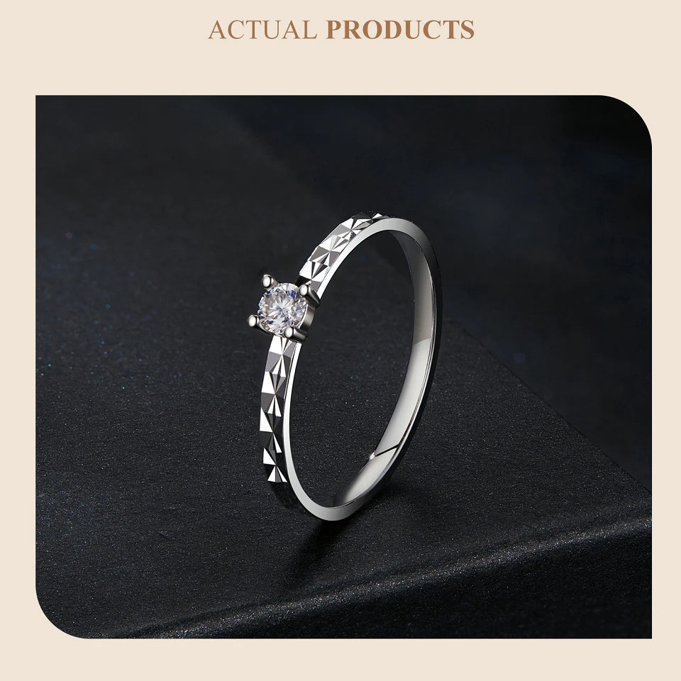 Classic Moissanite Wedding Ring - Vakasi