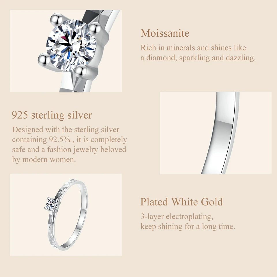 Classic Moissanite Wedding Ring - Vakasi