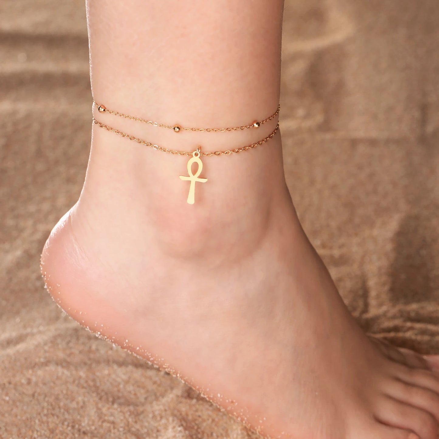 Lucktune Egypt Cross Anklets Bracelet