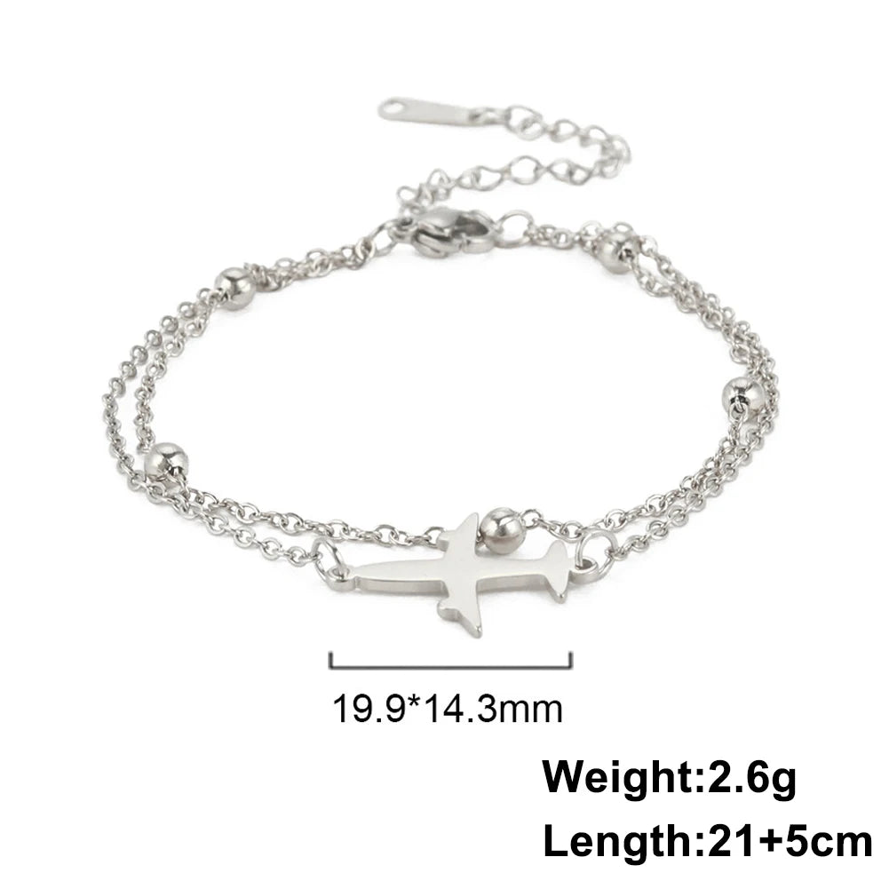 Lucktune Airplane Pendant Anklet