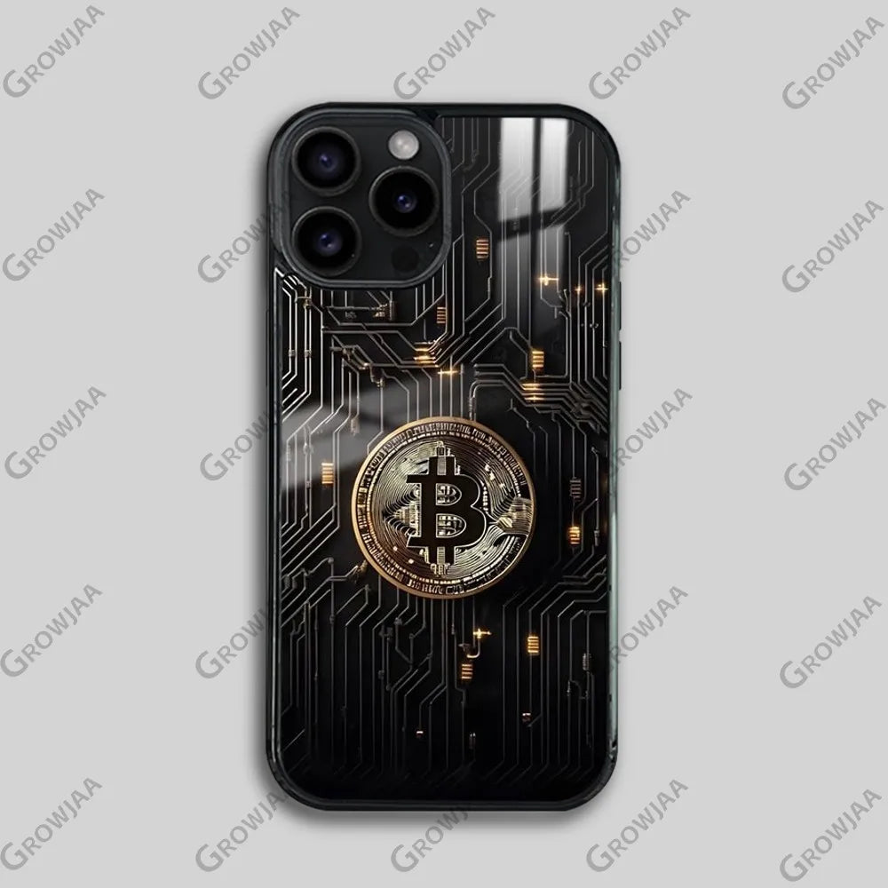 Bitcoin BTC Cool Money Cool Phone Case For iPhone 16 15 14 13 12 11 Pro Max Plus Mini Magsafe Mirror Wireless Magnetic Cover