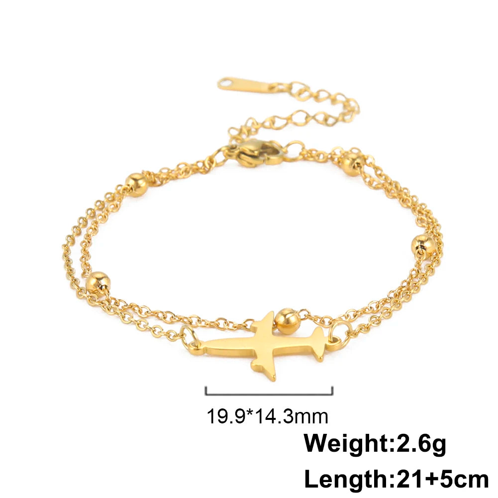 Lucktune Airplane Pendant Anklet