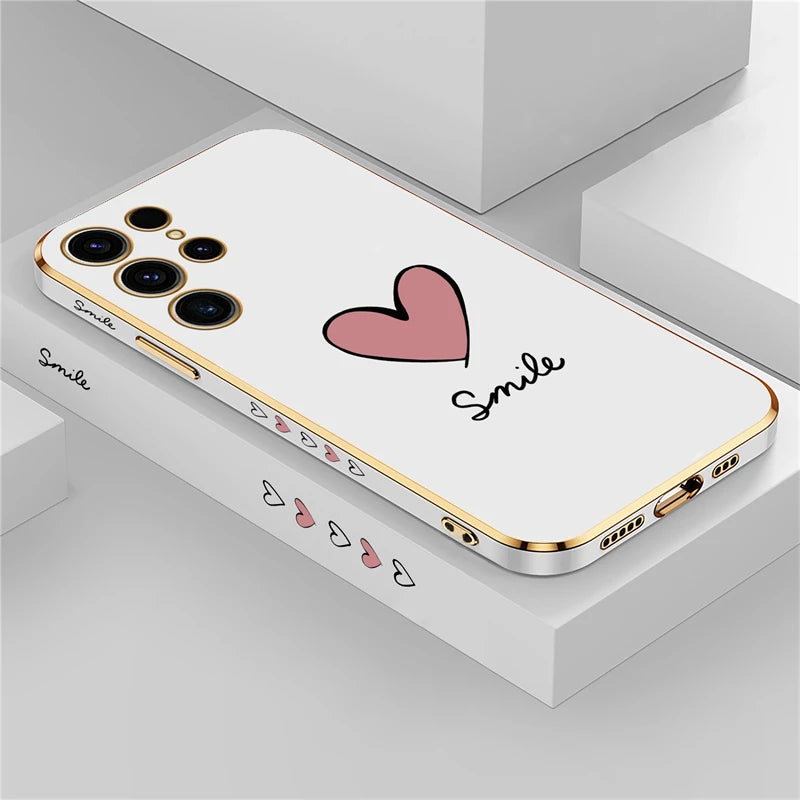 S24 Case For Samsung Galaxy S23 Ultra S22 S21 Plus S20 fe S10 a15 a25 Soft Luxury Plating Silicone Shockproof Cover Coque