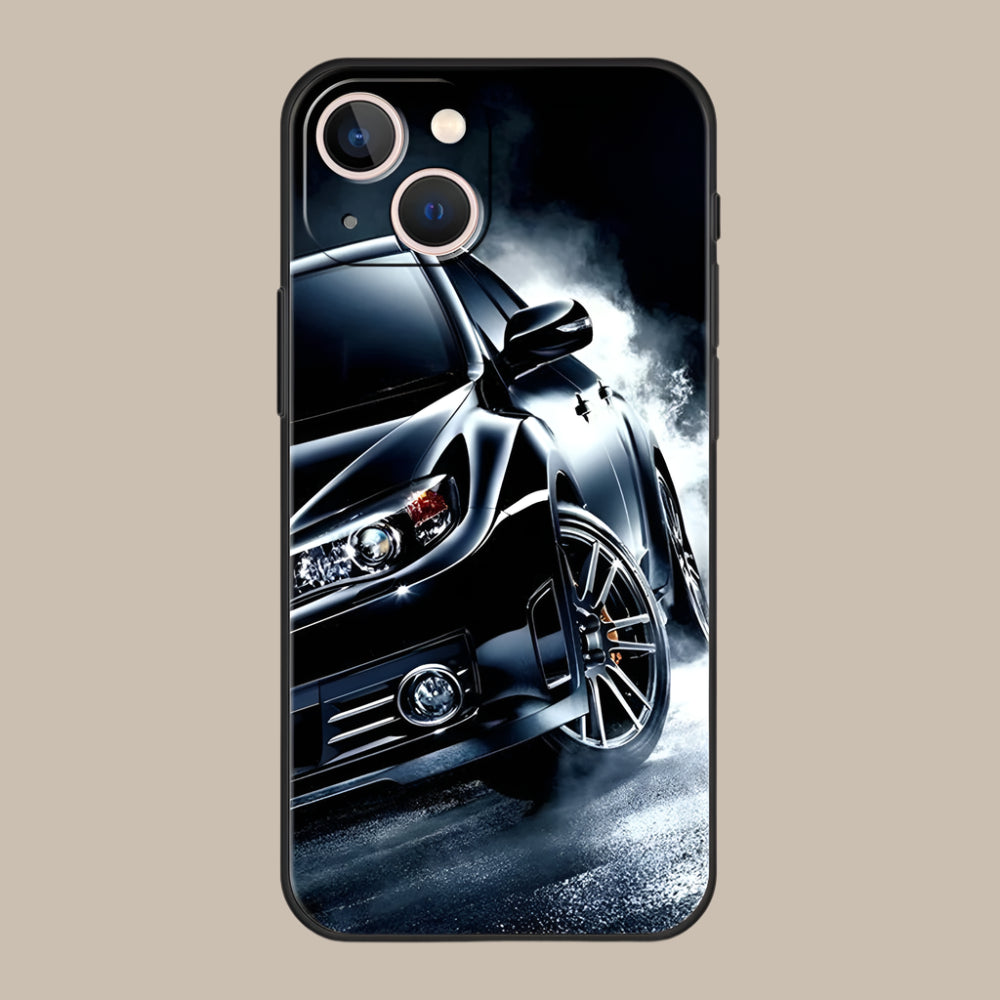 Cool Sports Black Car Phone Case Cover for iPhone 16 15 14 13 12 Pro Max XR XS 11 7 8 Plus Shockproof Silicone Soft Shell Capas