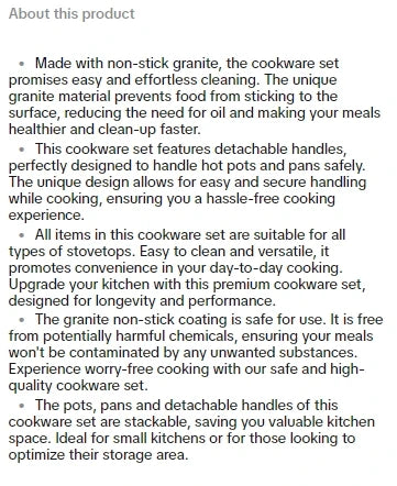 12 Pcs Pots and Pans Set Nonstick - Kitchen Cookware Set with Detachable Handle, Induction Cookware, Oven Safe