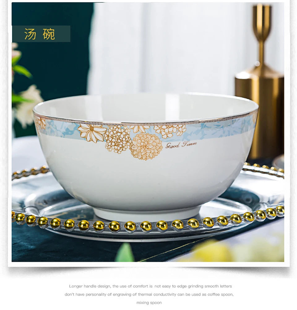 HOONRA High-Grade Dessert Soup Ceramic Dinner Plate Set Food Dessert Tableware Dishes Rice Salad Pasta Bowl Kitchen Cookware Set