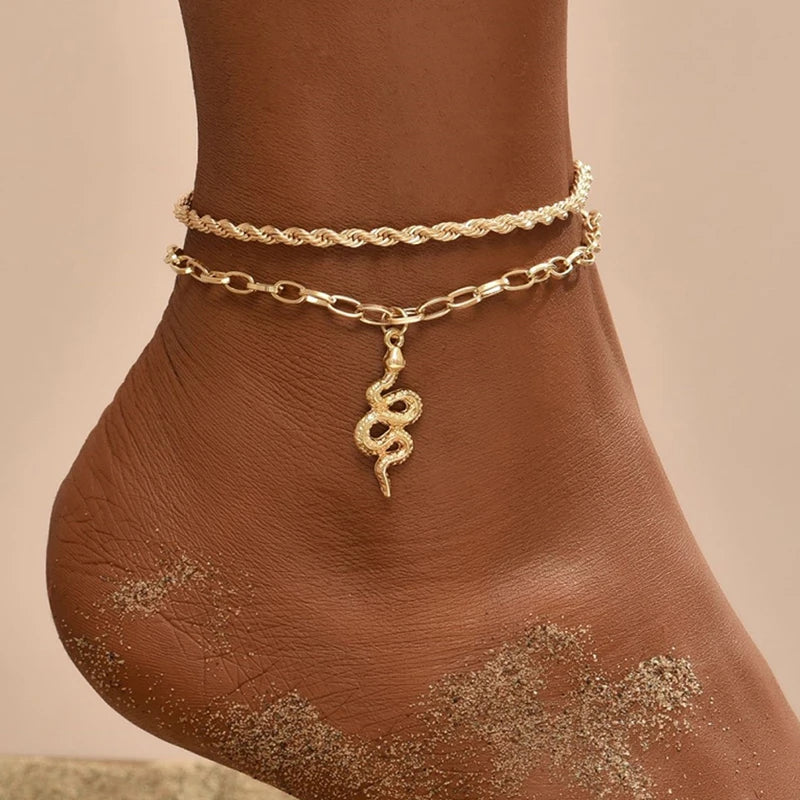 Bohemian Snake Ankle Bracelet