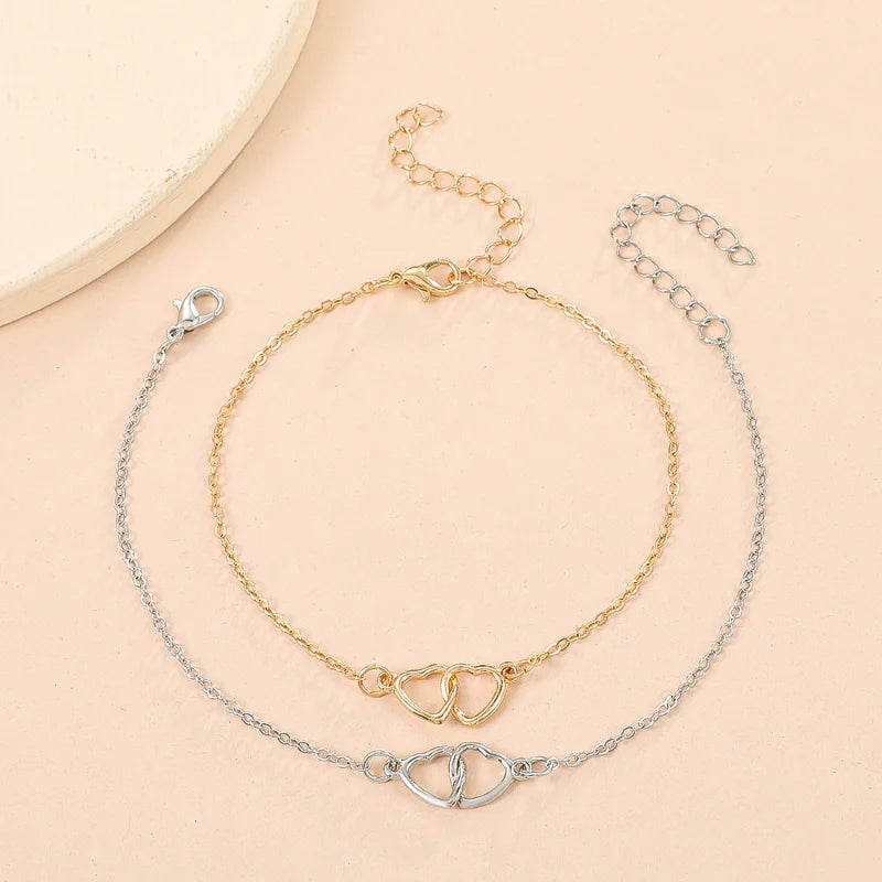 New Fashion Simple Heart Female Anklets