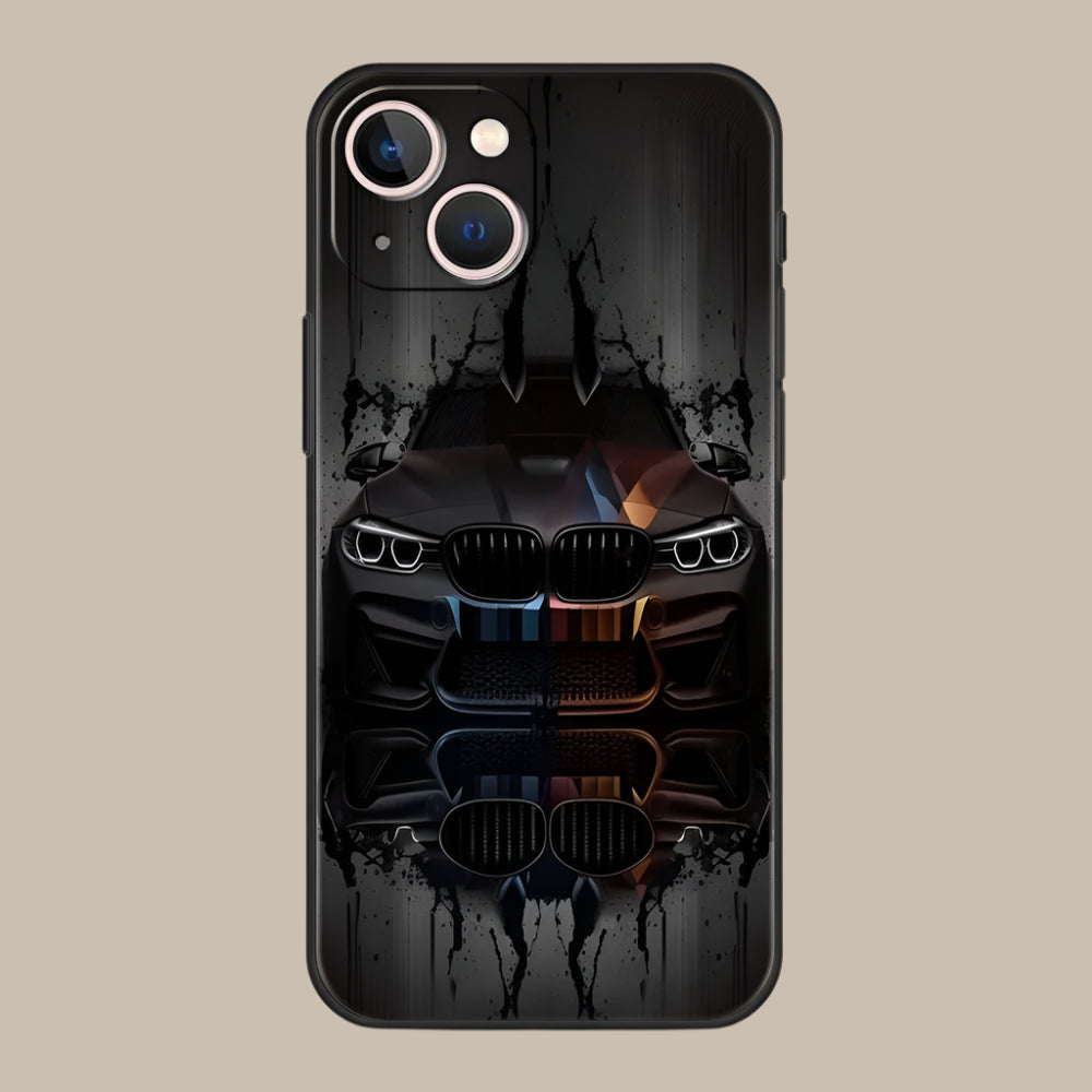 Cool Sports Black Car Phone Case Cover for iPhone 16 15 14 13 12 Pro Max XR XS 11 7 8 Plus Shockproof Silicone Soft Shell Capas