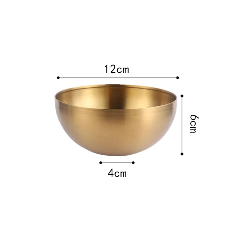 Creative Stainless Steel Ramen Bowl Korean Friut Salad Bowl Golden Soup Bowls Single Layer Home Tableware Kitchen Utensils