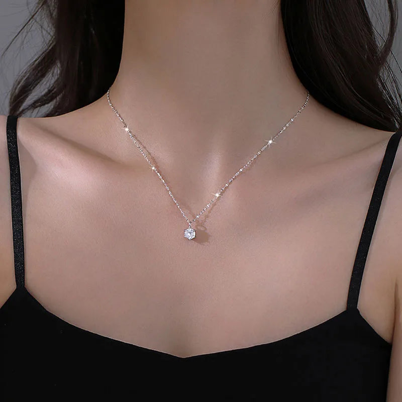 Versatile Single Sparkling Plated Necklace