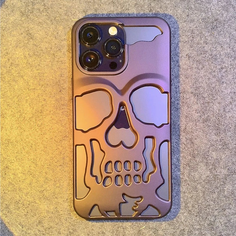 Luxury Matte Hollow Out Skull Hard Case