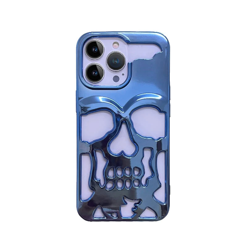 Luxury Matte Hollow Out Skull Hard Case