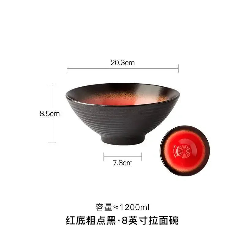 Japanese Ceramic Bowl 8inch Ramen Single Noodle Household Salad Bowl large Creative Special Restaurant Tableware