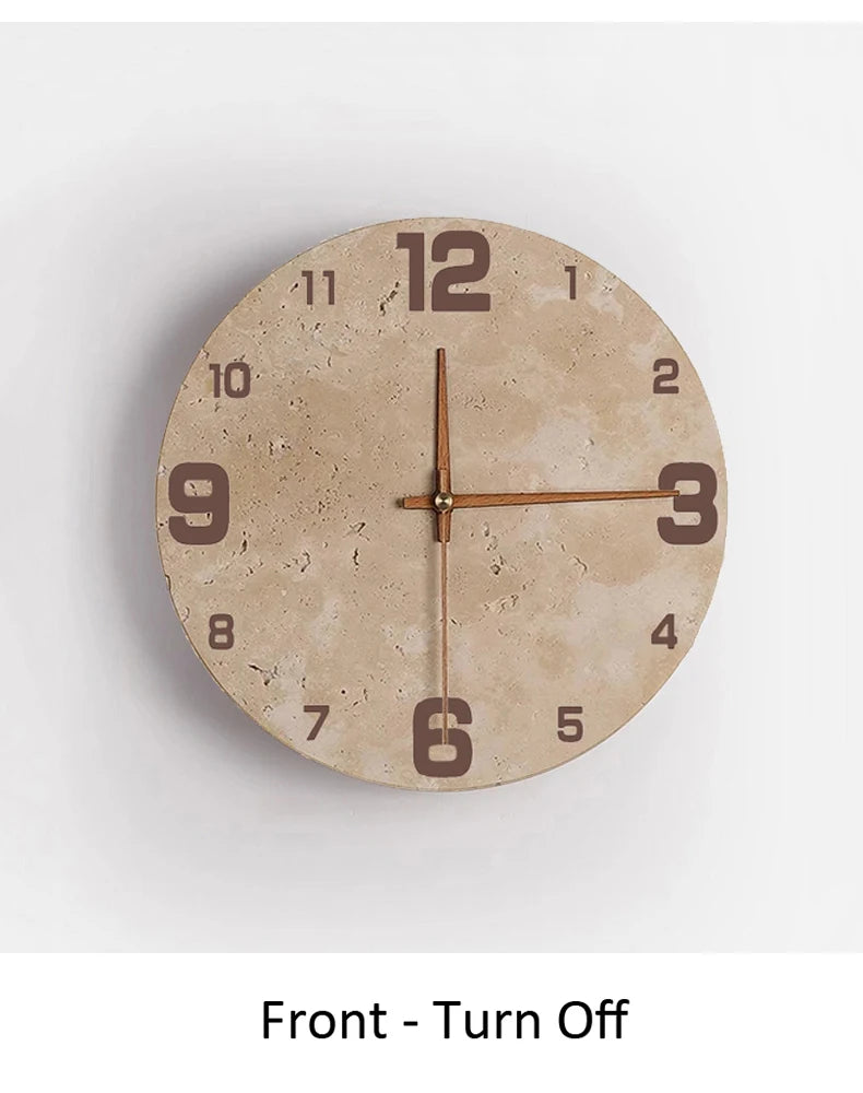 Nordic Marble Wall Clock and Lamp Vakasi