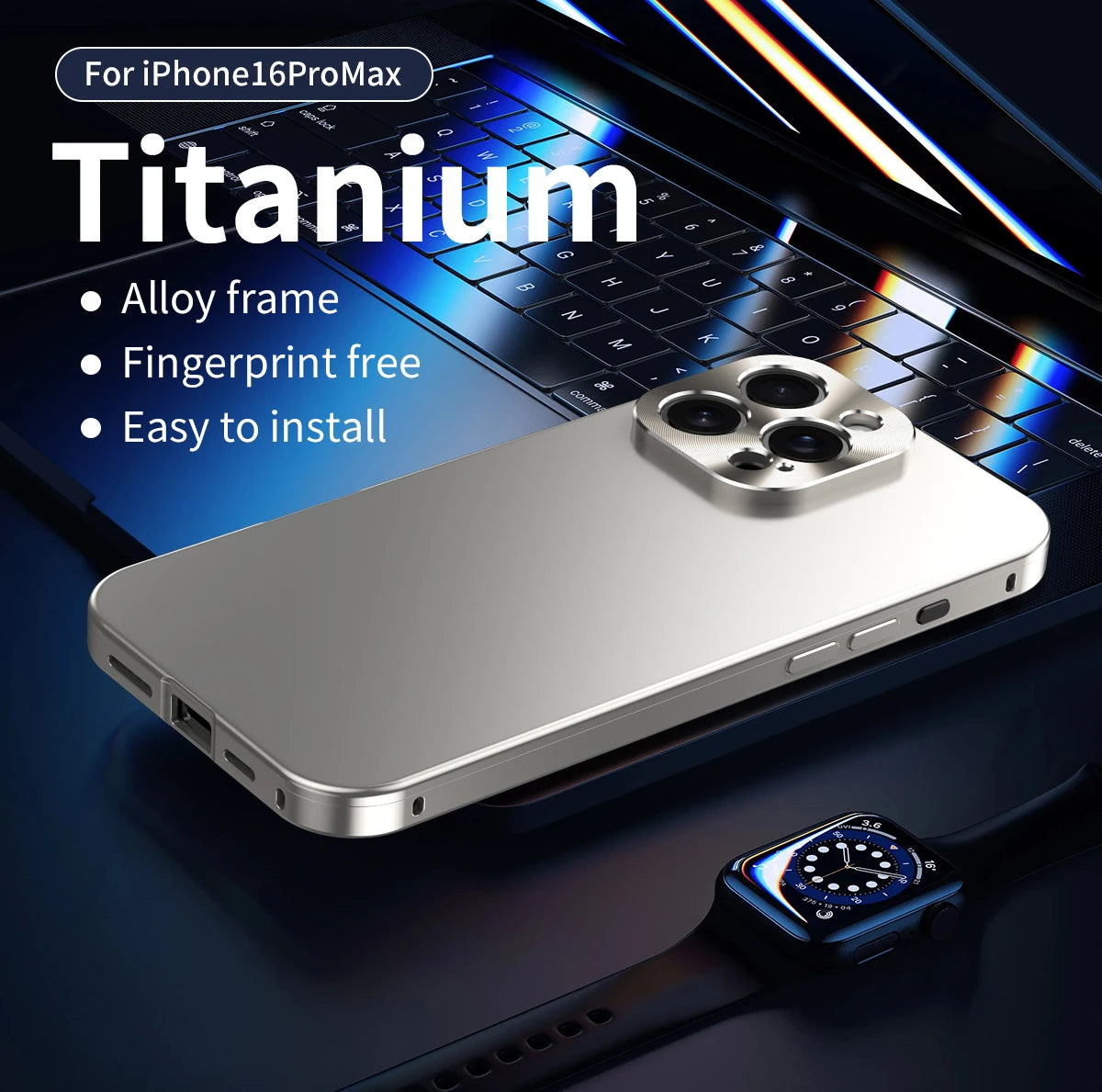 Metal Frame Phone Case For Iphone 15 16 Pro Max 16 15 Plus Luxury Aluminum PC Back Panel Phone Cover For IPHON 15 16 Promax