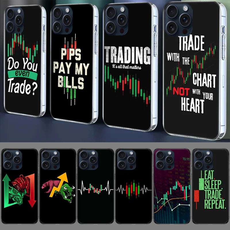 Day Trader Trader Trading Clear Case For Apple iPhone 12 13 Mini TPU 11 14+ 15 16 Pro Max Capa Plus XR X XS Max Phone Cover Sili