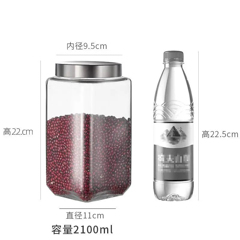 European Sealed Jar Glass Storage Bottle Milk Powder Tea Box with Lid Multigrain Storage Food Grade Bottle Grain Coffee Tank New