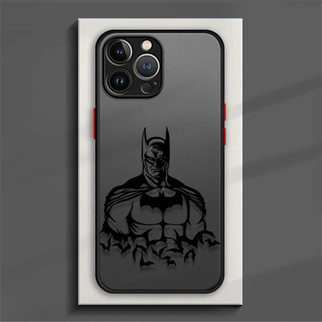 Superheros Batman LOGO Clear Matte Phone Case For iPhone 15 11 14 13 12 Pro Max Mini X XR Xs 8 7 Plus 6 6S Silicone Cover Funda