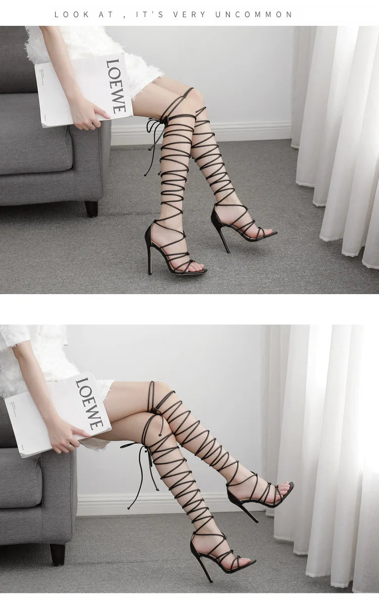 Gladiator Laced High Heels - Vakasi