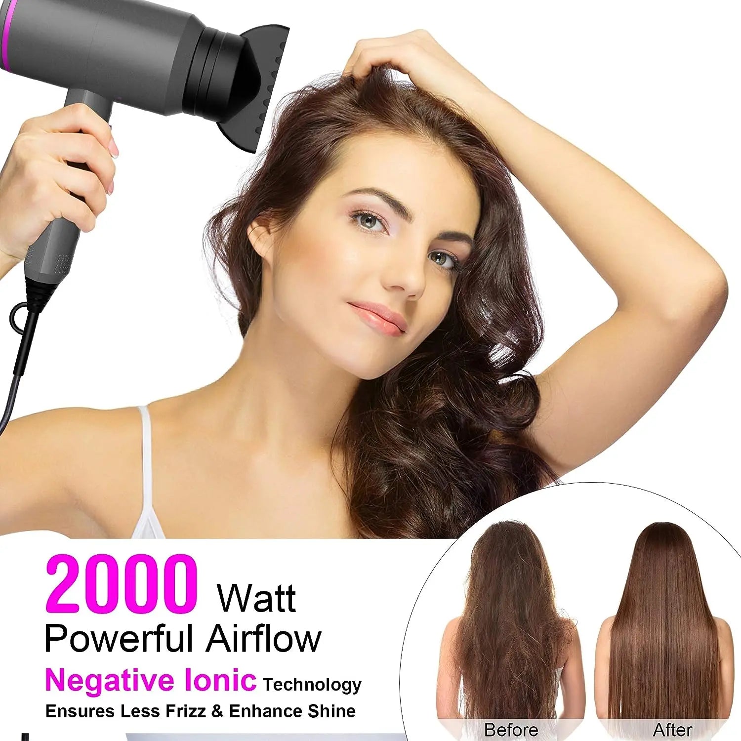 2000W Professional Salon-Quality Hair Dryer - Vakasi