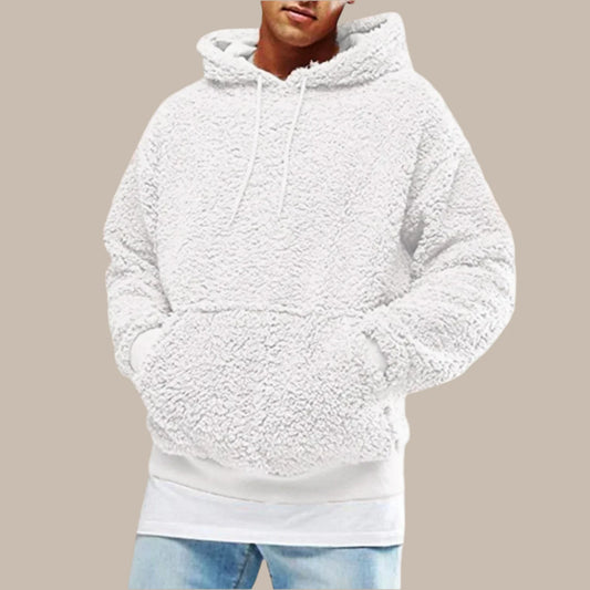 Men Fuzzy Pullover Hoodie - Vakasi