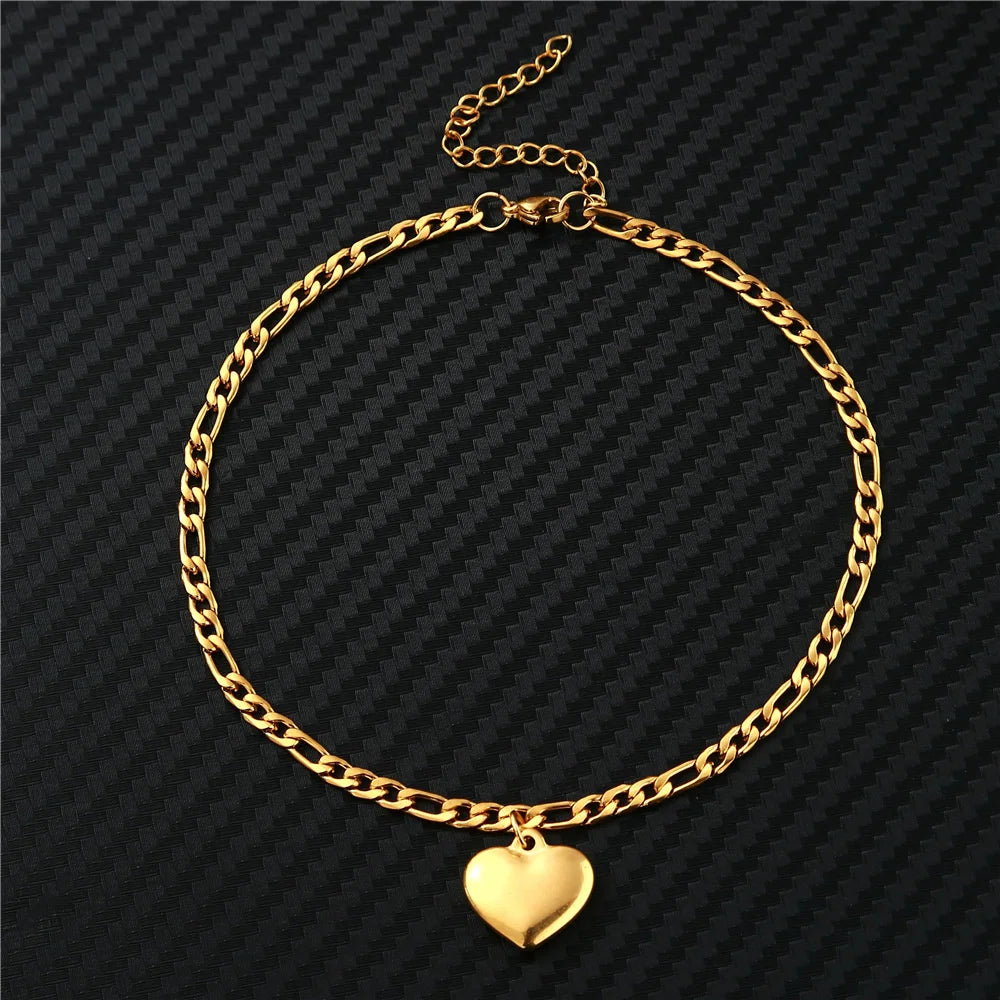 Gold Color Stainless Steel Anklets