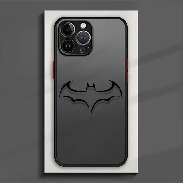 Superheros Batman LOGO Clear Matte Phone Case For iPhone 15 11 14 13 12 Pro Max Mini X XR Xs 8 7 Plus 6 6S Silicone Cover Funda