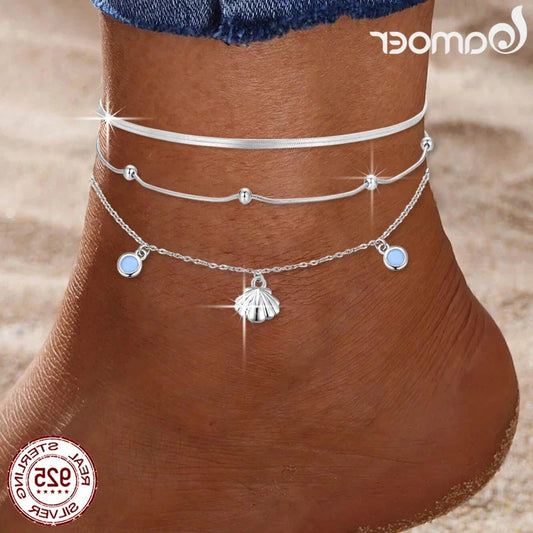 Silver Dazzling Beads Anklet