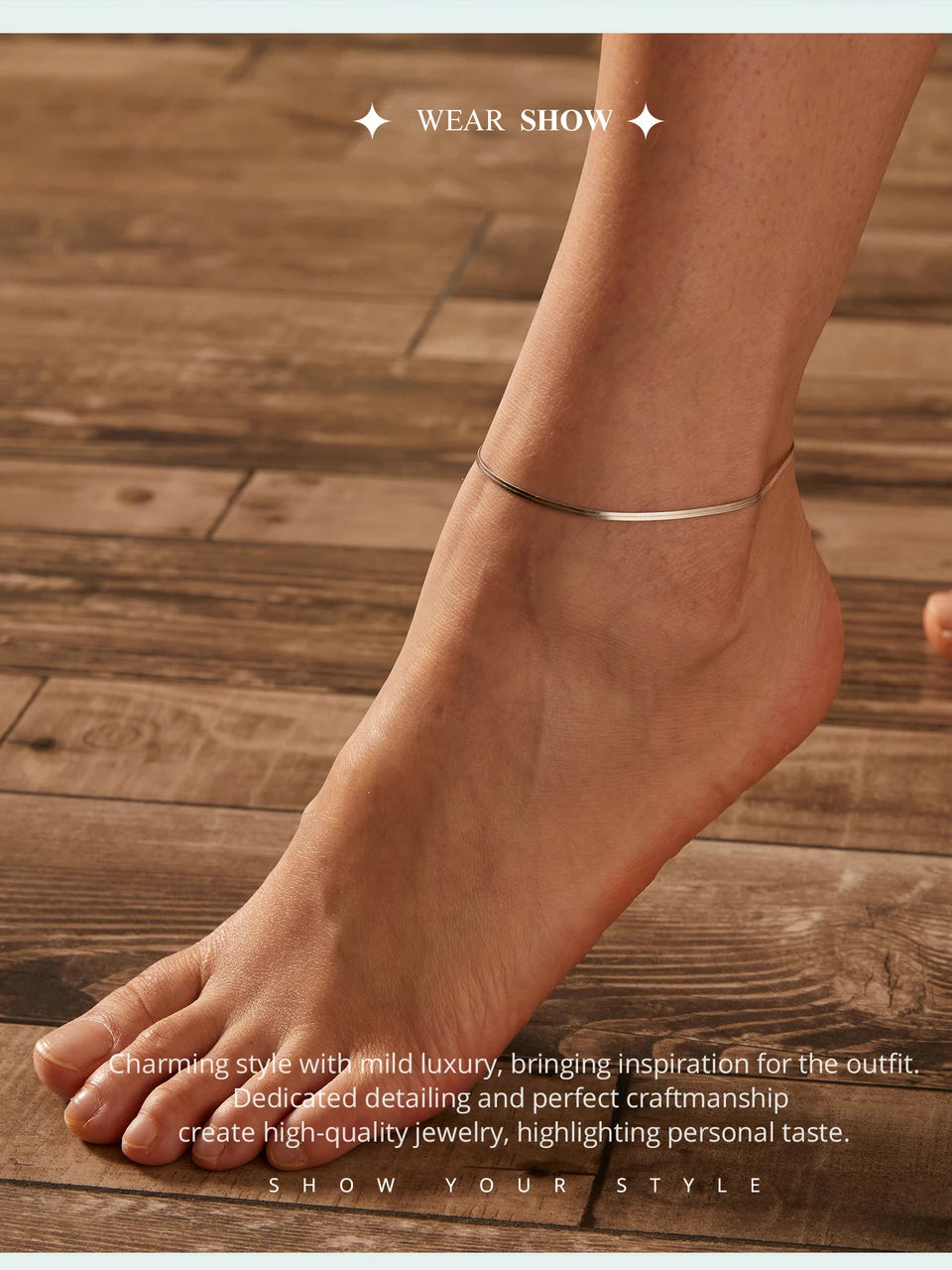 Silver Snake Chain Anklet Bracelet