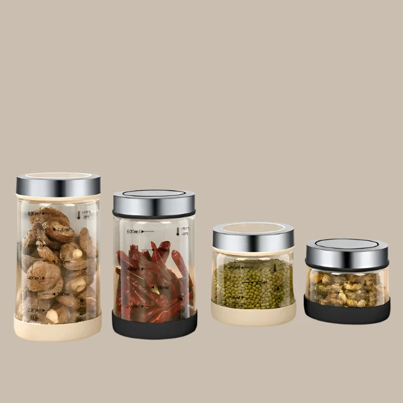 High Borosilicate Sealed Glass Bottle Kitchen Storage Jar Moisture-Proof Storage Box Household Coffee Bean Storage Jar seal pot