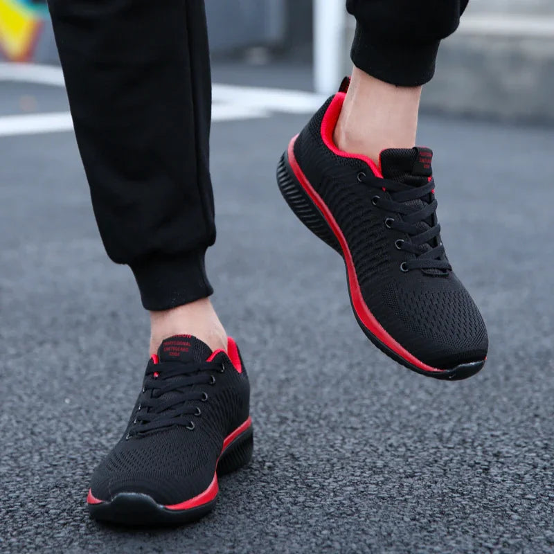 Men Women Knit Sneakers Breathable Athletic Running Walking Gym Shoes Js