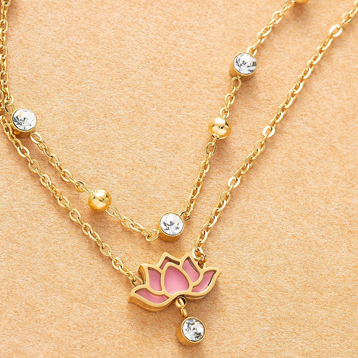 White Pink Lotus Pendant Jewelry