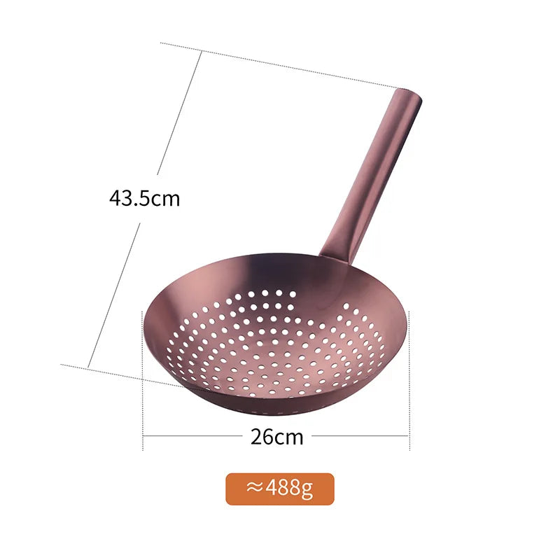 Thickened 304 Stainless Steel Colander With Long Handle Large Creative Oil Flour Noodle Dumplings Sieve Skimmer Scoop Kitchen