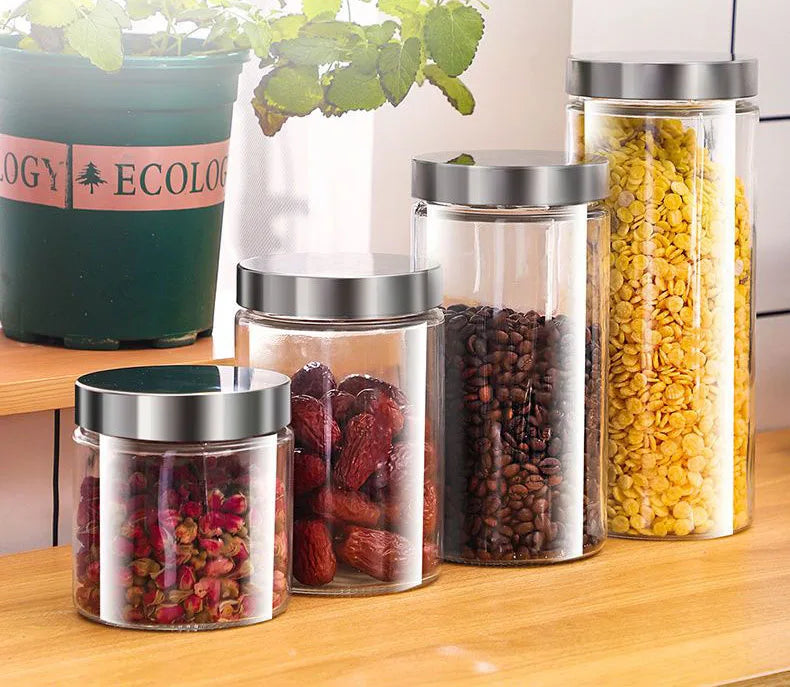 European Sealed Jar Glass Storage Bottle Milk Powder Tea Box with Lid Multigrain Storage Food Grade Bottle Grain Coffee Tank New