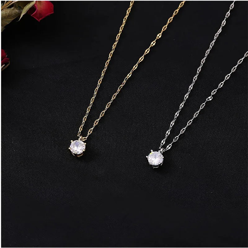 Versatile Single Sparkling Plated Necklace