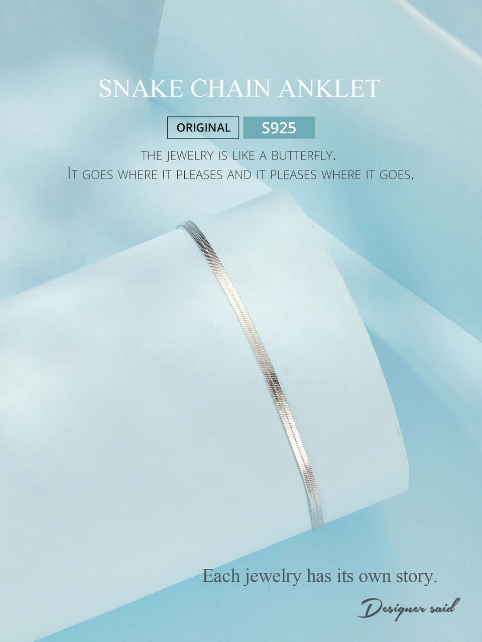 Silver Snake Chain Anklet Bracelet