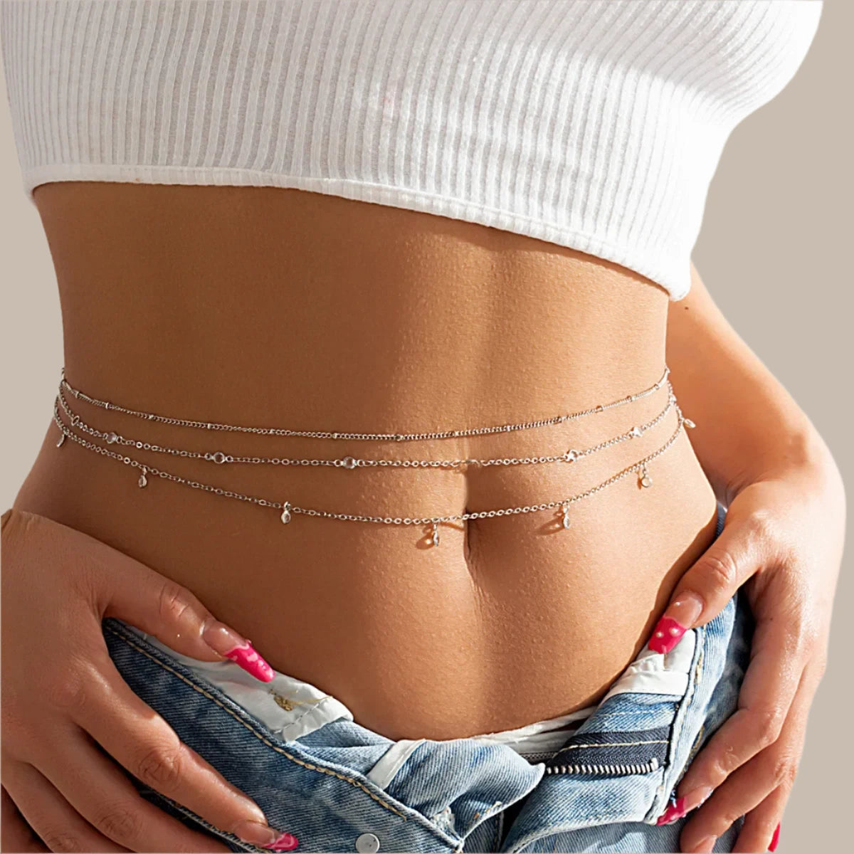 Rhinestone Waist Chain