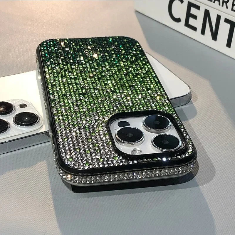 16 15Pro Max Luxury Case Full Shinny Diamond Bumper Frame Cover for iPhone 16 Plus 11 12 13 14 15 Pro Max X Xs Xr 7 8 Plus Cases