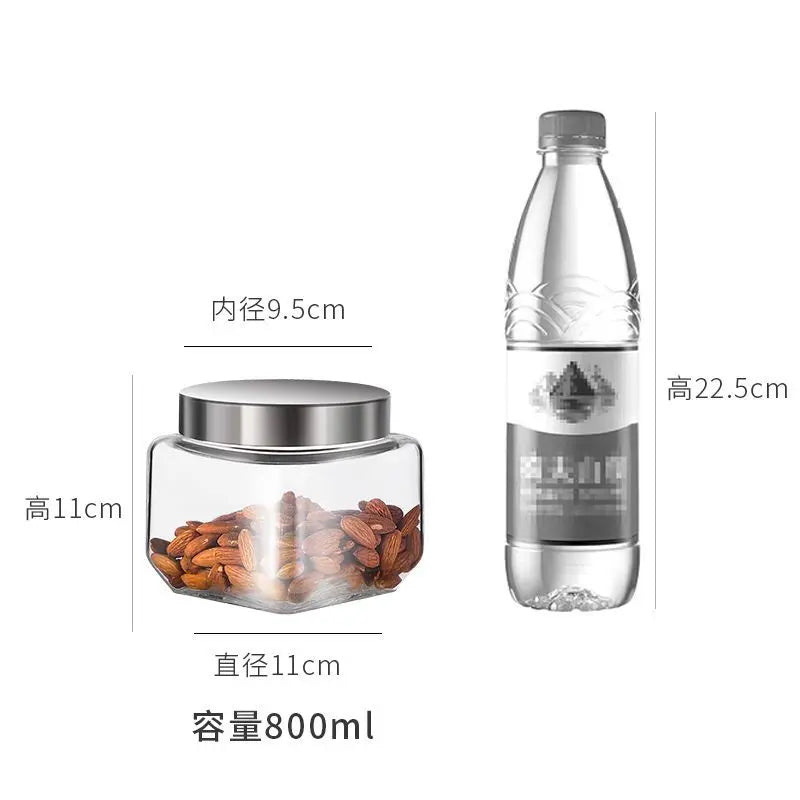 European Sealed Jar Glass Storage Bottle Milk Powder Tea Box with Lid Multigrain Storage Food Grade Bottle Grain Coffee Tank New