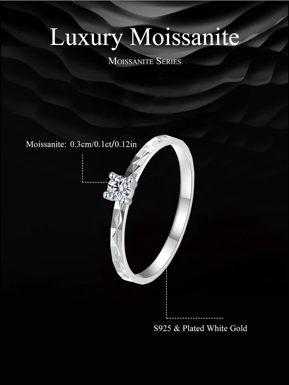 Classic Moissanite Wedding Ring - Vakasi