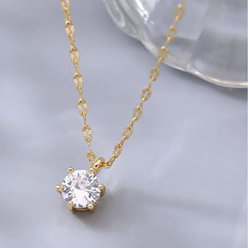 Versatile Single Sparkling Plated Necklace