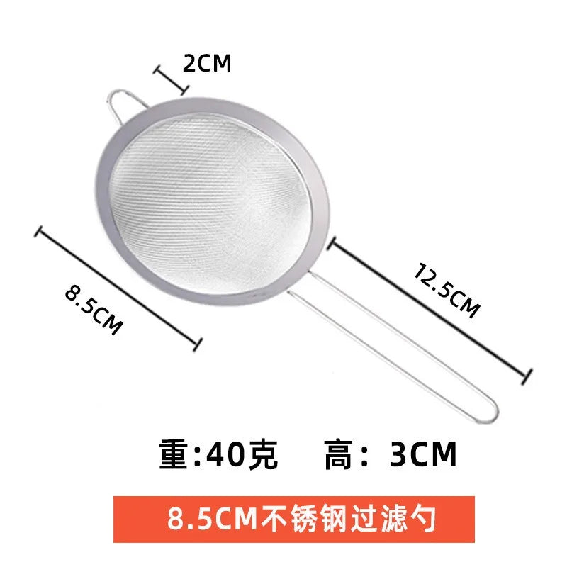 Stainless Steel Fine Mesh Strainer Basket with Double Handles Large Juice Rice Flour Sieve Food Filter Drainer Cooking Utensil