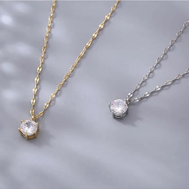 Versatile Single Sparkling Plated Necklace