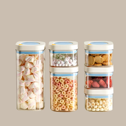 Vacuum Food Storage Box Plastic Sealed Fresh-Keeping Box Grains Coffee Beans Transparent Storage Container Kitchen Storage Jars