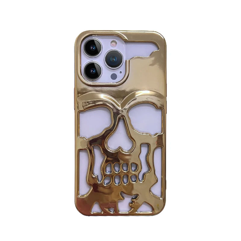 Luxury Matte Hollow Out Skull Hard Case