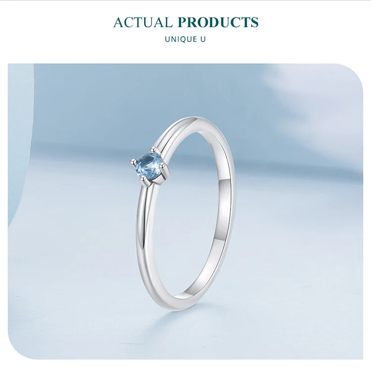 Silver Blue Zircon Ring - Vakasi