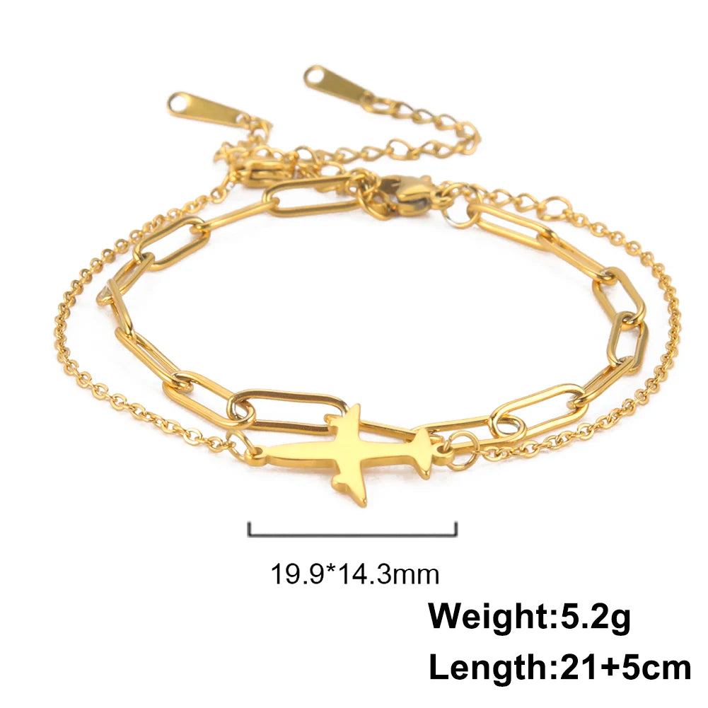 Lucktune Airplane Pendant Anklet