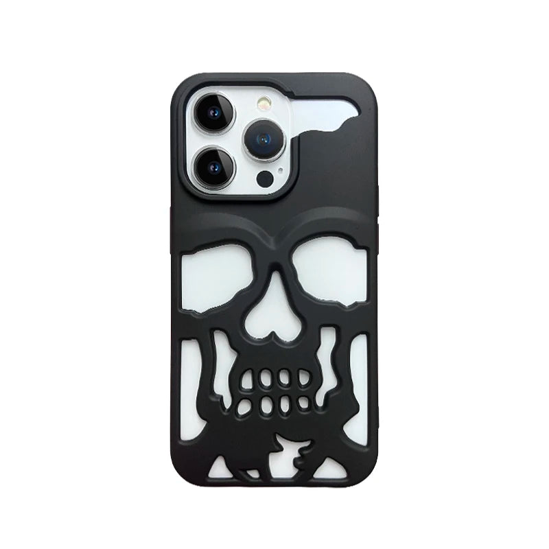 Luxury Matte Hollow Out Skull Hard Case